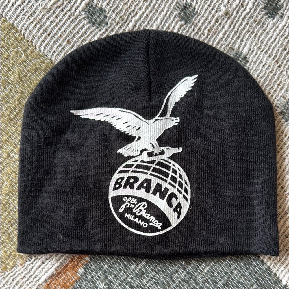 Branca Black Beanie with White Logo